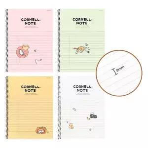 원링노트 054PKN59 4종X2개 공책 8mm 스프링 냥냥 학용품 코넬
