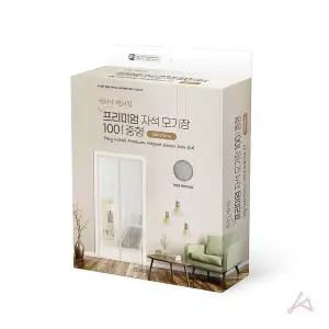 [콩심팥심]모기장 화이트 중형 현관방충망 현관방충문 자석 출