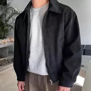 [모로엠] 스웨이드 블루종 남성 카라 아우터 ON-JUA-QWFGEDHS