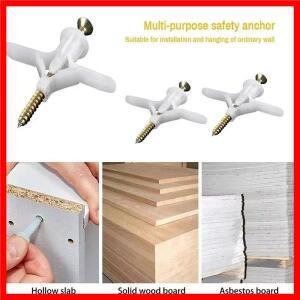 플라스틱 비행기 확장 파이프 나비 모양 확장 못 석고 보드 확장 플러그 벽 중공 토글 앵커 볼트 20 60x