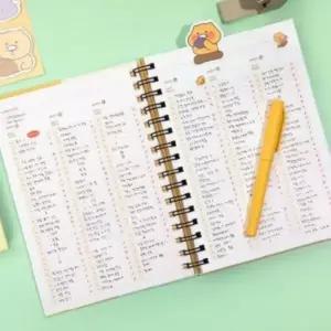 (색상 춘식이 꽃길)춘식이 스터디 플래너 2개 다꾸 문구 다이어리 공부용 스케줄러 체크리스트 공부 공시생