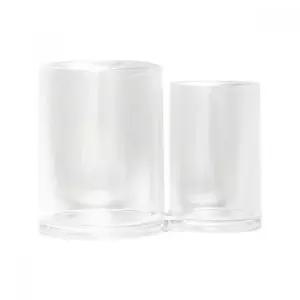 아크릴 원형2구 화장솜 면봉 정리함 박스 STORAGE 다용도 수납함 드레스룸 깔끔 다용도박스