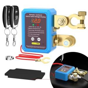 240A 12V 자동차 배터리 마스터 스위치, 원격 킬 차단 LED 전압 표시등 포함