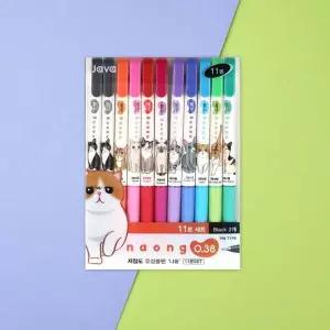 자바 466LZR98 0.38 냐용볼펜 11본입 세트