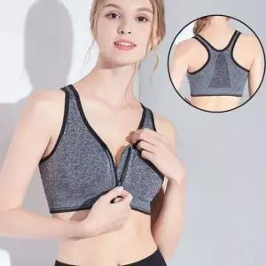 [라일리여성언더웨어] Rly 여성 앞지퍼 스포츠브라 탑 캡내장 운동용 이너웨