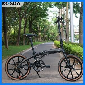 Kosda 20 인치 접이식 자전거 7 단 알루미늄 합금 자전거 프레임 디스크 브레이크 경량 휴대용 성인 통근자