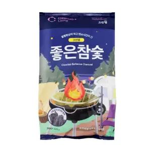 크린랩 좋은참숯 (5-6인용) 2kg 캠핑 바베큐 구이용 캠핑 바베큐 숯불 숯 참숯