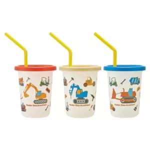 워킹카 투명 스트로우 빨대물컵 3p세트 230ml캐릭터 캐릭터 스트로 우컵 빨대 어린이 주스 쥬스