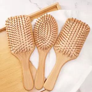 대나무머리빗 나무 머리빗 우드 헤어 브러쉬 대나무빗 나무빗 사각나무빗