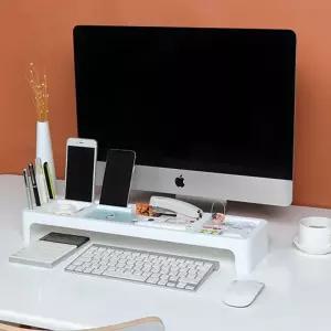 모니터 정리대(화이트) 책상위책장 선반 데스크 수납장 정리 서랍함 정리함 용품