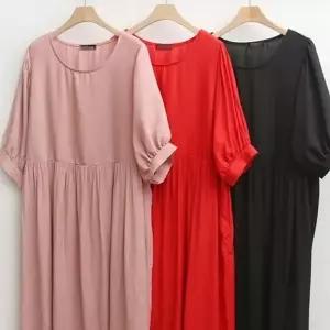 의류 빅사이즈 퍼프 원피스 셔링 307P635S 퀸 빅사이 (KYR-WD8CEC8)