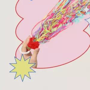 축포 파티 생일 웨딩 결혼식 종이 줄 폭죽 릴테이프폭죽 폭죽 불꽃놀이