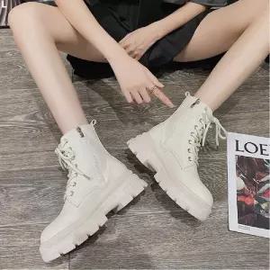 2컬러 여성 레더미들워커 LK-W525부츠 겨울 패션 로우힐 낮은굽 캐주얼