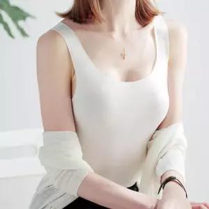 3색 1개 캡나시 내장 브라 민소매 캐미솔 탑민소매 운동 요가 면티 여성언더웨어 시원한 레이어드 슬림 이