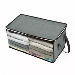 [골드스마일]투명창 부직포 의류 수납함 접이식 리빙박스 옷정리 케이스