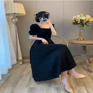 [NS홈쇼핑][샵앤] 여성 하객룩 퍼프소매 스퀘어넥 반팔 플레어 롱 원피스 WON-WDR-WCF430F..