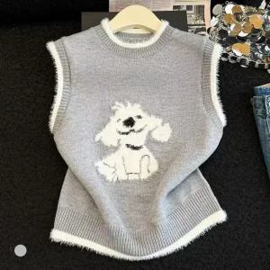 KARRA 헤어리배색라운드베스트_A6S0041