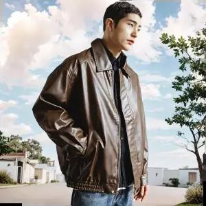 가죽점퍼 남자 남녀공용 오버핏 카라 레더 가죽 라이더 자켓