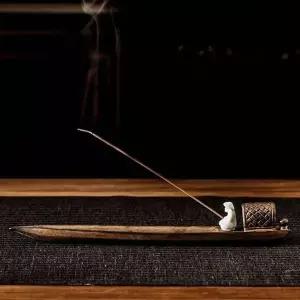 백자 나룻배 뱃사공 고급 인센스 스틱 홀더 거치대 (KYR-WB6DF3A)