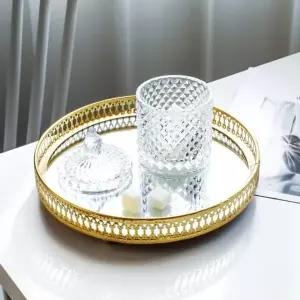 골드 미러 트레이 화장품 정리함 소품 수납 정리대