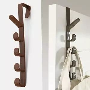 5단 브라운 도어 행거 후크 훅 문걸이 문옷걸이 가방 (KYR-WE5C454)