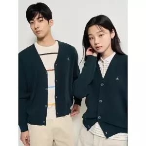 [국내매장판] 빈폴 26SS [BC615AE10M] [Essential] 남녀공용 코튼 베럴비 가디건 카디건 - 그린 219274