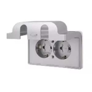 디아트 방우형 콘센트 가로 파츠 실버 제일 2구