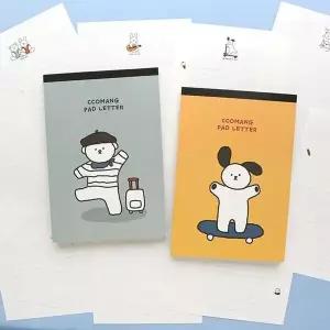 편선지 패드 꼬망프렌즈 핑크풋 편지지
