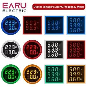 22MM AC 20-500V 0-100A 미니 LED 디지털 전압계 전류계 헤르츠 신호등 220V 전압 전류 측정기 볼트 암페어