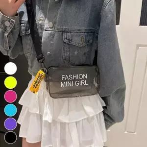 여성 젤리 스트랩 포함 스퀘어 데일리 미니 크로스백