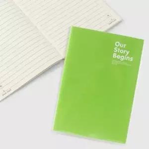 비긴스토리 노트 투명 미니 커버 줄공책 그린 투명 비긴스토리 그린