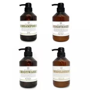 [모두쇼핑]허니 캐모마일 테라피 목욕세트 500ml 펌핑용기 샴푸 린스 트리트먼트 바디워시 대용량샴푸