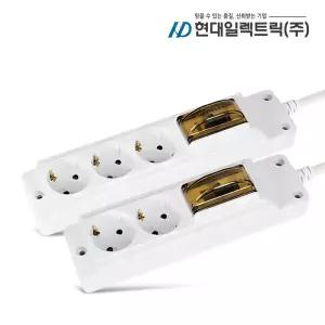 국산 4000W 고용량 멀티탭 2구 3구 에어컨 건조기 누전 배선 과부하 차단 전기 히터 에어콘 멀티 콘센트 차단기 1.5m 3m 5m 10m