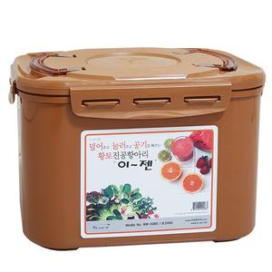 이젠 황토 진공항아리 누름독 김치통 매실통 사각12L