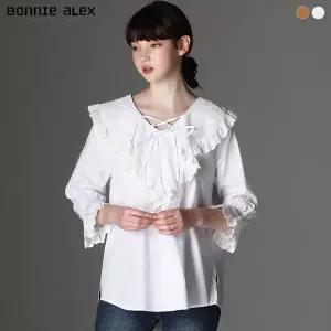 (BONNIE ALEX) 바닐라 프릴 레이스 블라우스