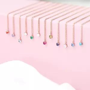 실버 925 은 체인 탄생석 여자 레이어드 패션 우정 목걸이 여자친구100일선물