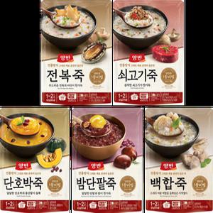 동원 양반죽 파우치420g 5종 전복죽 쇠고기죽 단호박죽 밤단팥죽 백합죽
