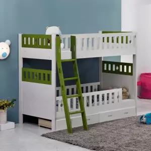 노아  그린) 원목 싱글 아동 초등 학생 어린이 공주 이층 벙커 침대  매트포함)