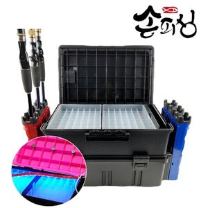 대형 멀티 태클박스 UV축광기 로드거치대 세트 에기 케이스 루어 낚시 [L]