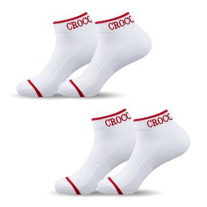 크로커다일 스포츠 쿠션 피트 단목 양말 CD208CD210, 여성용 레드, 4족