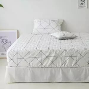 [텐바이텐]40수 트윌면 라인 누비매트리스 커버 화이트 단품 S/SS/Q