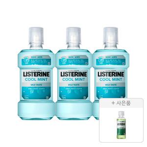 리스테린 쿨민트 마일드 750ml, 3개 + 증정(그린티 마일드 100ml, 1개)