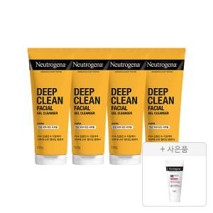 뉴트로지나 NEW 딥클린 훼이셜 클렌저 100g, 4개+증정(인텐스 리페어 시카 에멀젼 15ml, 1개)