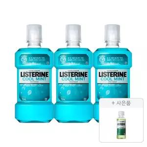 리스테린 쿨민트 750ml, 3개 + 증정(그린티 마일드 100ml, 1개)