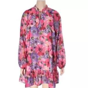 여성 플라워 커버업 미니 드레스 OS2D301 (핑크)