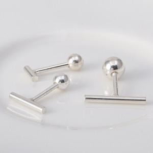 BP502 실버 스틱 은피어싱 925 법정 순은 은 심플 미니 피어싱 귀걸이