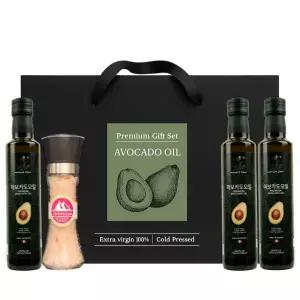 네이처담 엑스트라버진 아보카도오일 250ml 3병 핑크솔트 200g 1병 선물세트