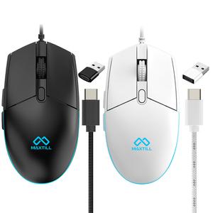 맥스틸 C타입 + USB 저소음 유선 마우스 게이밍 사무용 아이패드 태블릿 노트북 컴퓨터 PC 스마트폰 GM-MCU20