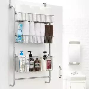 노바리빙 문걸이선반 2단 3단 4단 5단 철제 수납 선반 무타공 욕실 주방 세탁실 걸이 간편정리