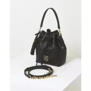 [롯데백화점]닥스 액세서리 [CARLISLE MESH] 블랙 칼라일 매쉬 가죽 버킷백 DCBA2E323BK